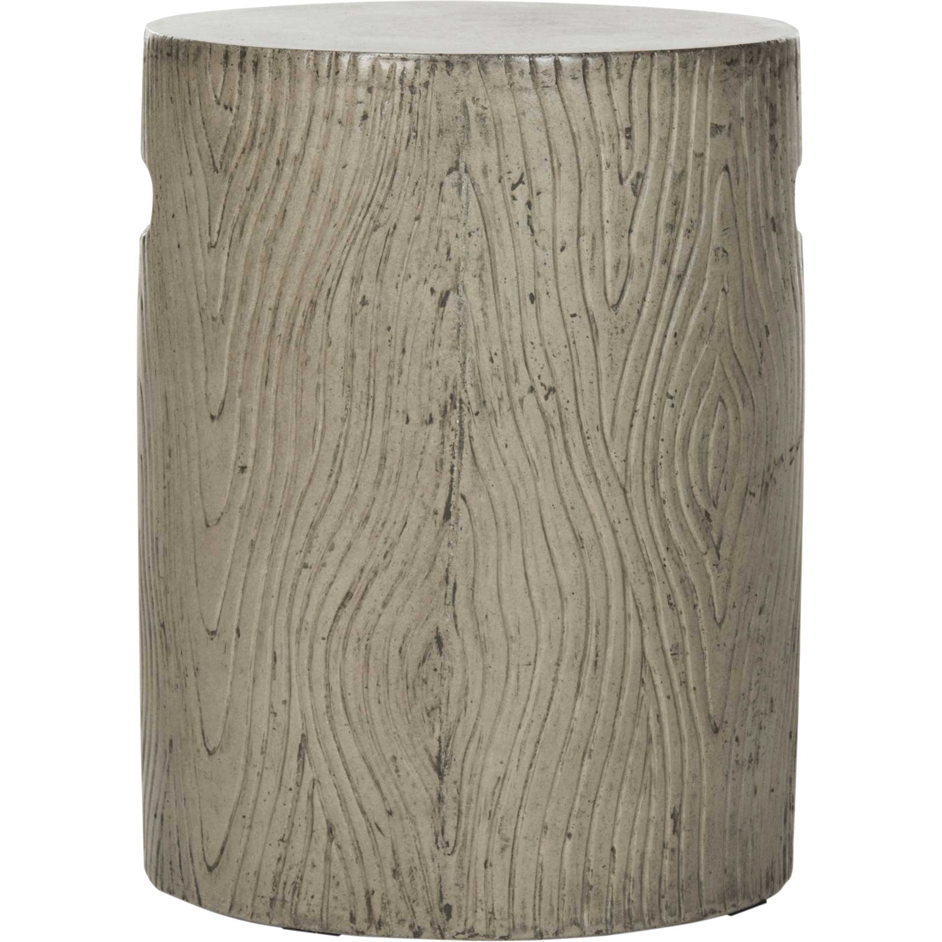 Tree Modern Concrete Round Accent Table Dark Gray