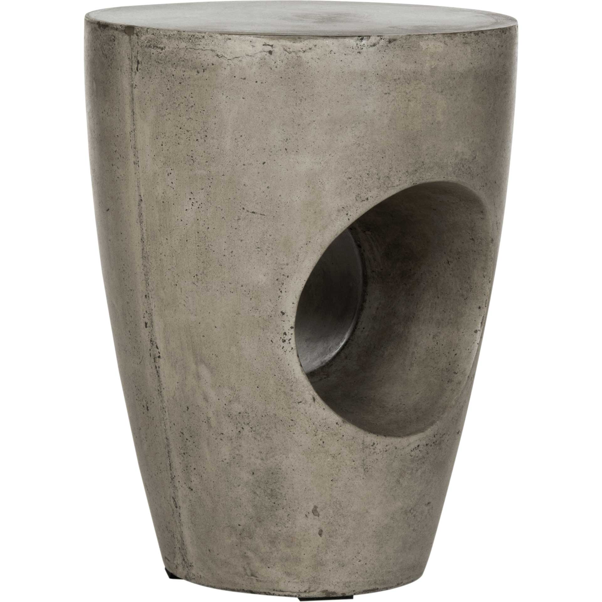 Aimee Modern Concrete Round Accent Table Dark Gray