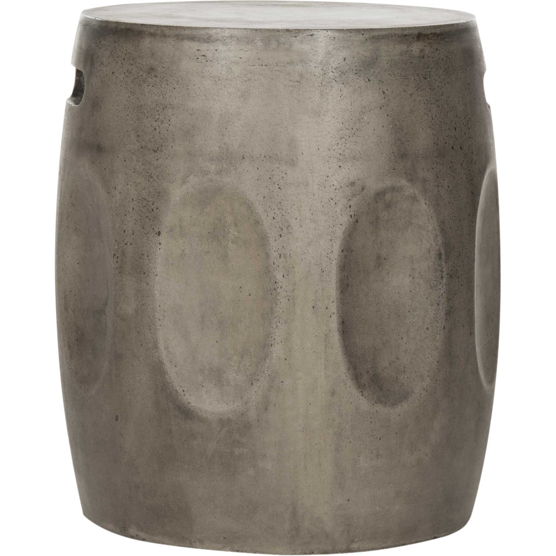 Zubair Modern Concrete Round Accent Table Dark Gray