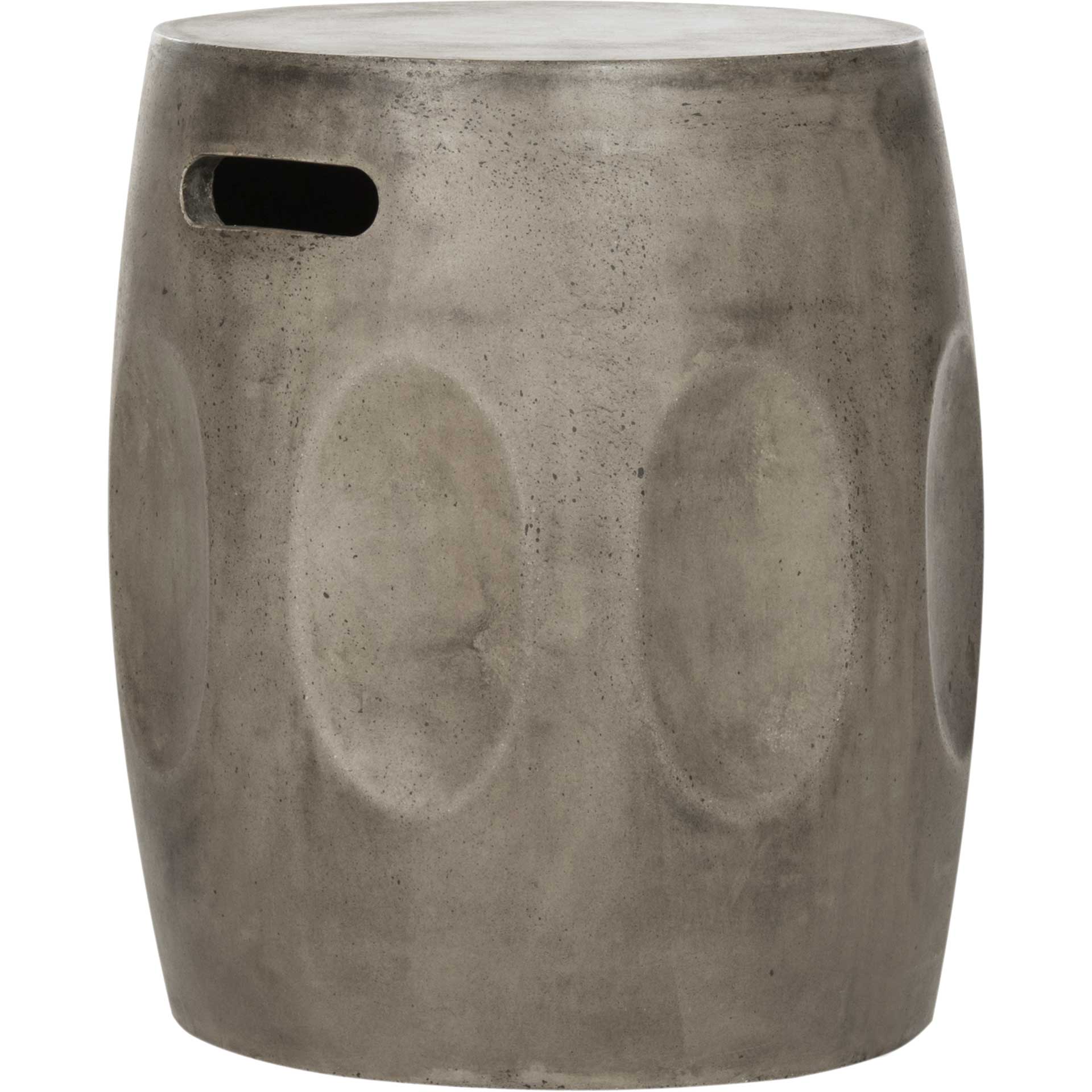 Zubair Modern Concrete Round Accent Table Dark Gray