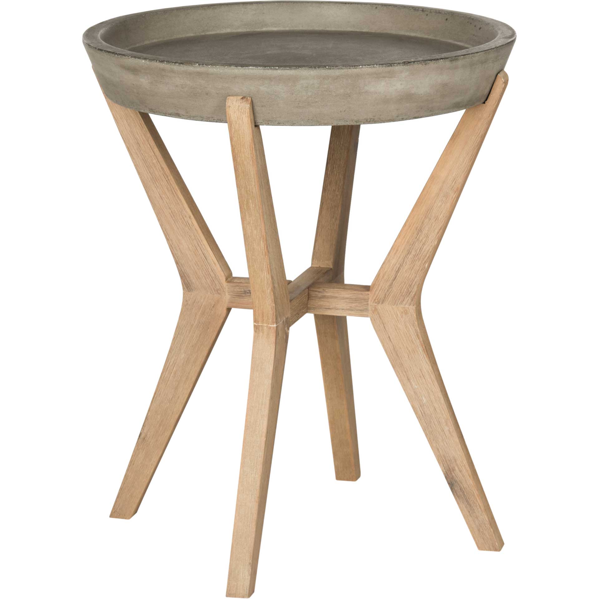 Cecilia Modern Concrete Round End Table Dark Gray