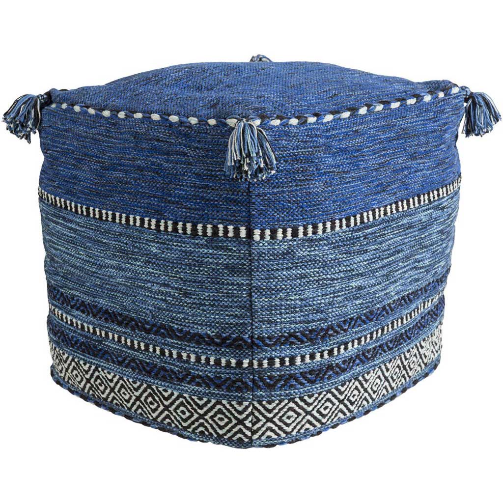 Trenza Cube Dark Blue/Navy/Pale Blue Pouf