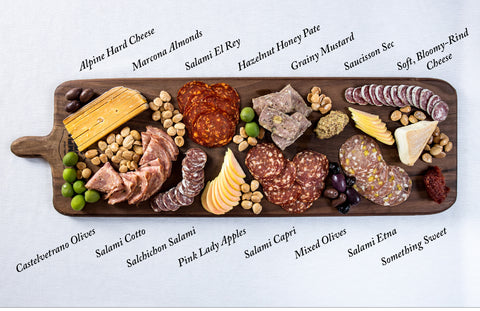 charcuterie board with meats from OP's meat delivery service