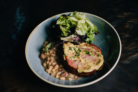 Olympia Provisions Ham and bean soup with beer from Pfriem brewing