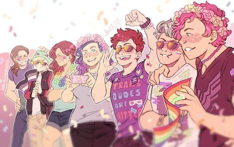 LGBTQ Friends Celebrating Pride Together