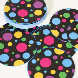 pre-cut art for button making cute polka dot design