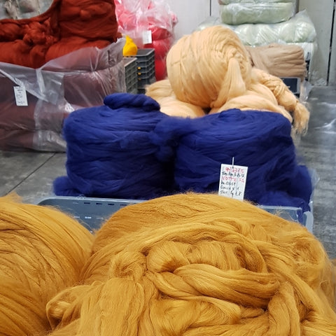 how yarn is spun acrylic pre-dyed fibers