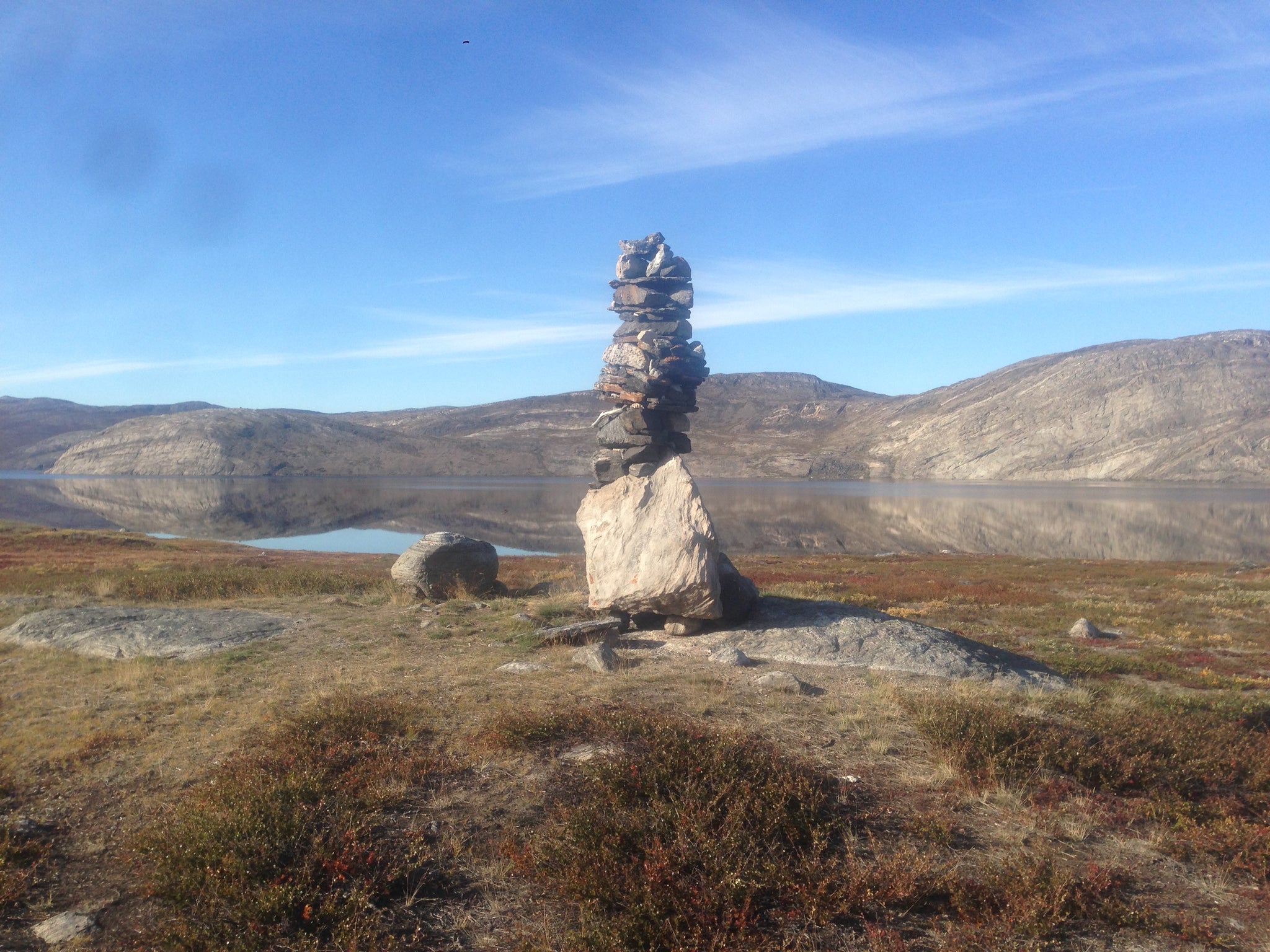 Cairn, Lake Amitsorsuaq, Arctic Circle Trail, Greenland