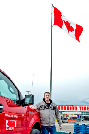 100' Flagpole with a 20' x 40' Canada Flag