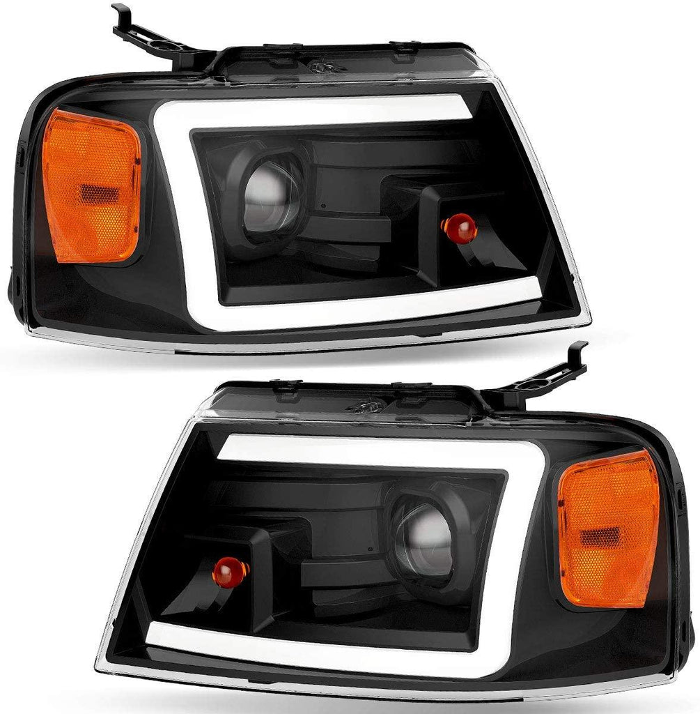 YITAMOTOR® 2004-2008 Ford F150 Pickup Dual Projector Headlights w/LED