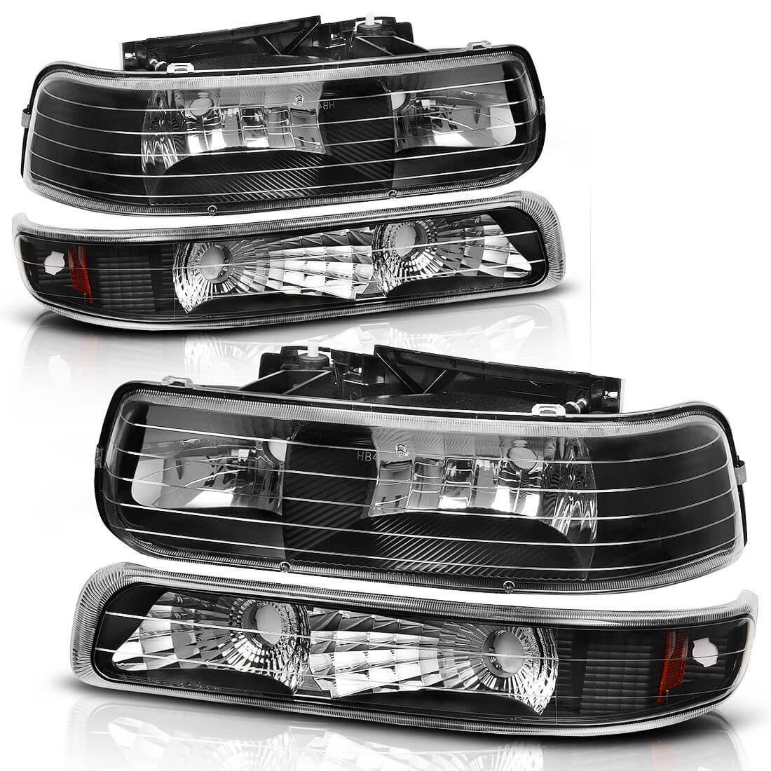 Compatible For Chevy Silverado 1500 2500 99-02 Silverado 3500 01-02 /Compatible For Chevy SUBURBAN Tahoe 00-06 Replacement Bumper Fog Lights Driving Lamps Left and Right Side 