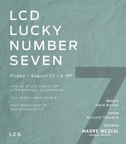 LCD Lucky Number Seven, Party Invite.