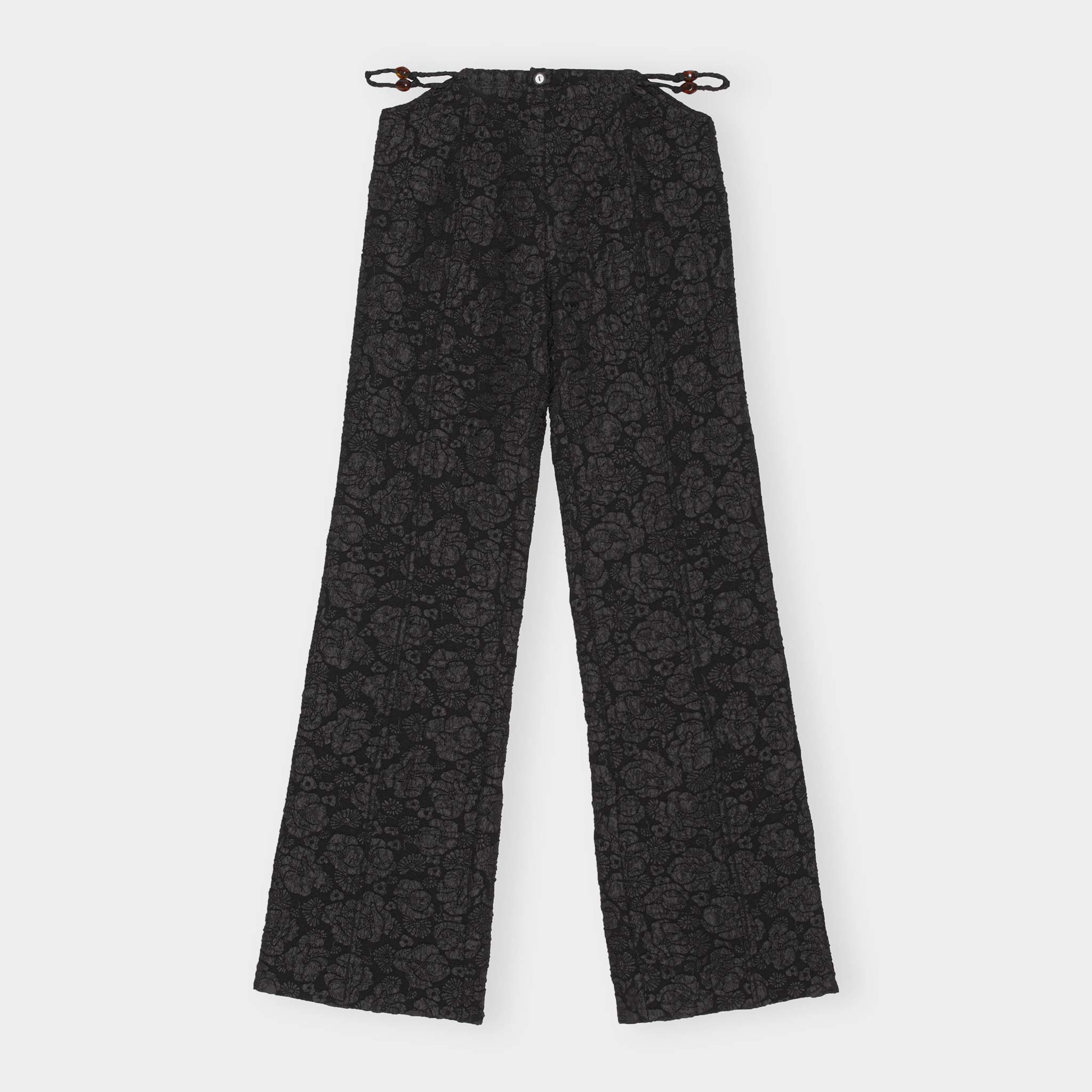 GANNI - Stretch Jacquard Flared Pants - Black | available at LCD