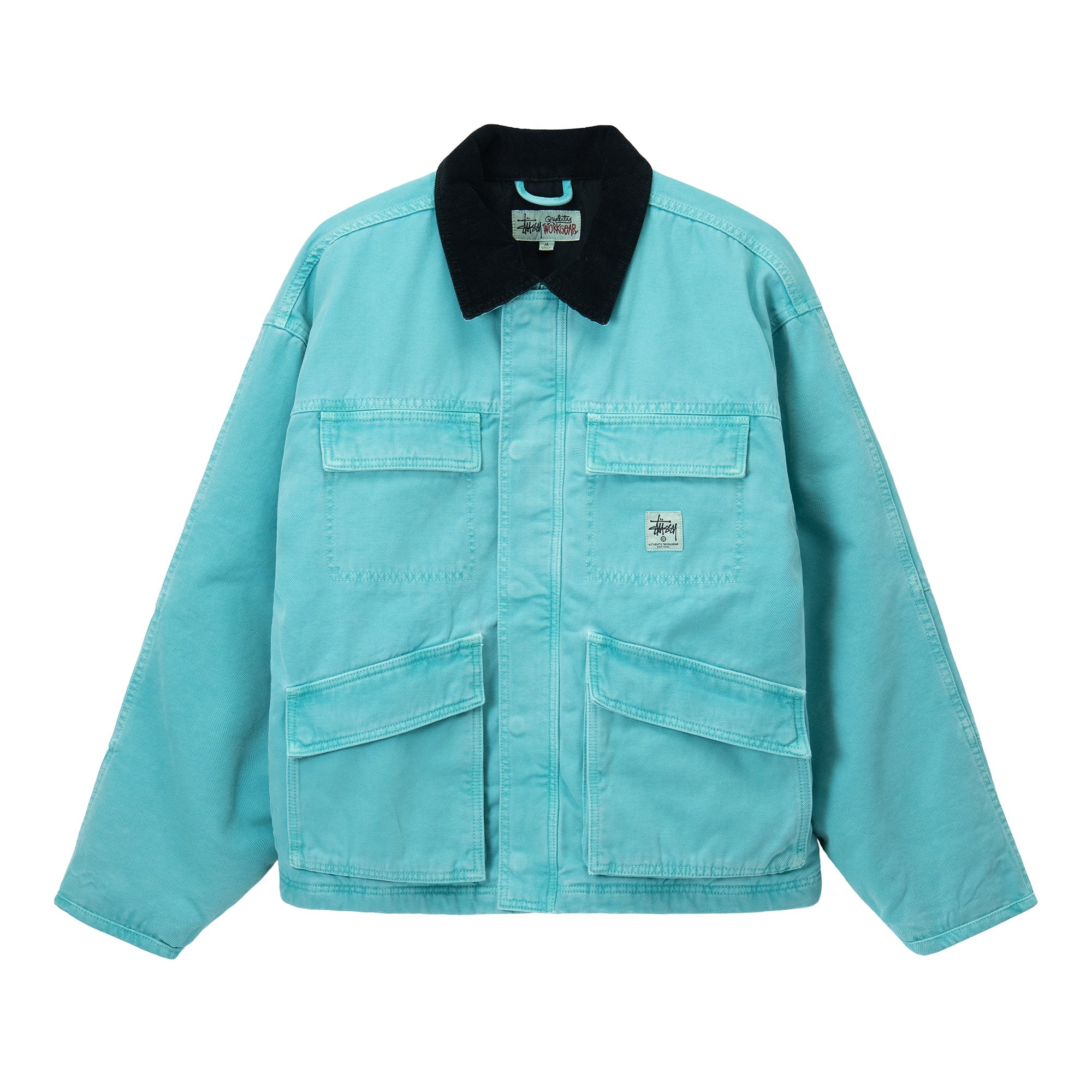 Stussy - Washed Canvas Shop Jacket - Teal | available at LCD