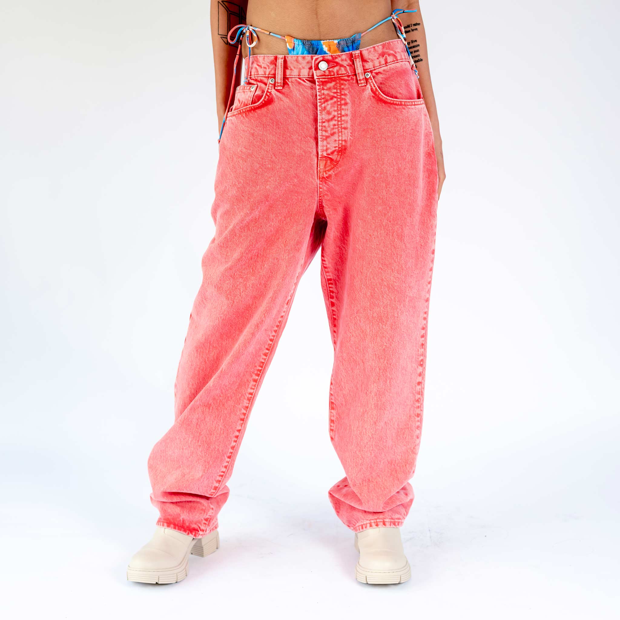 Stussy - Double Dye Big Ol' Jeans - Faded Red | available at LCD