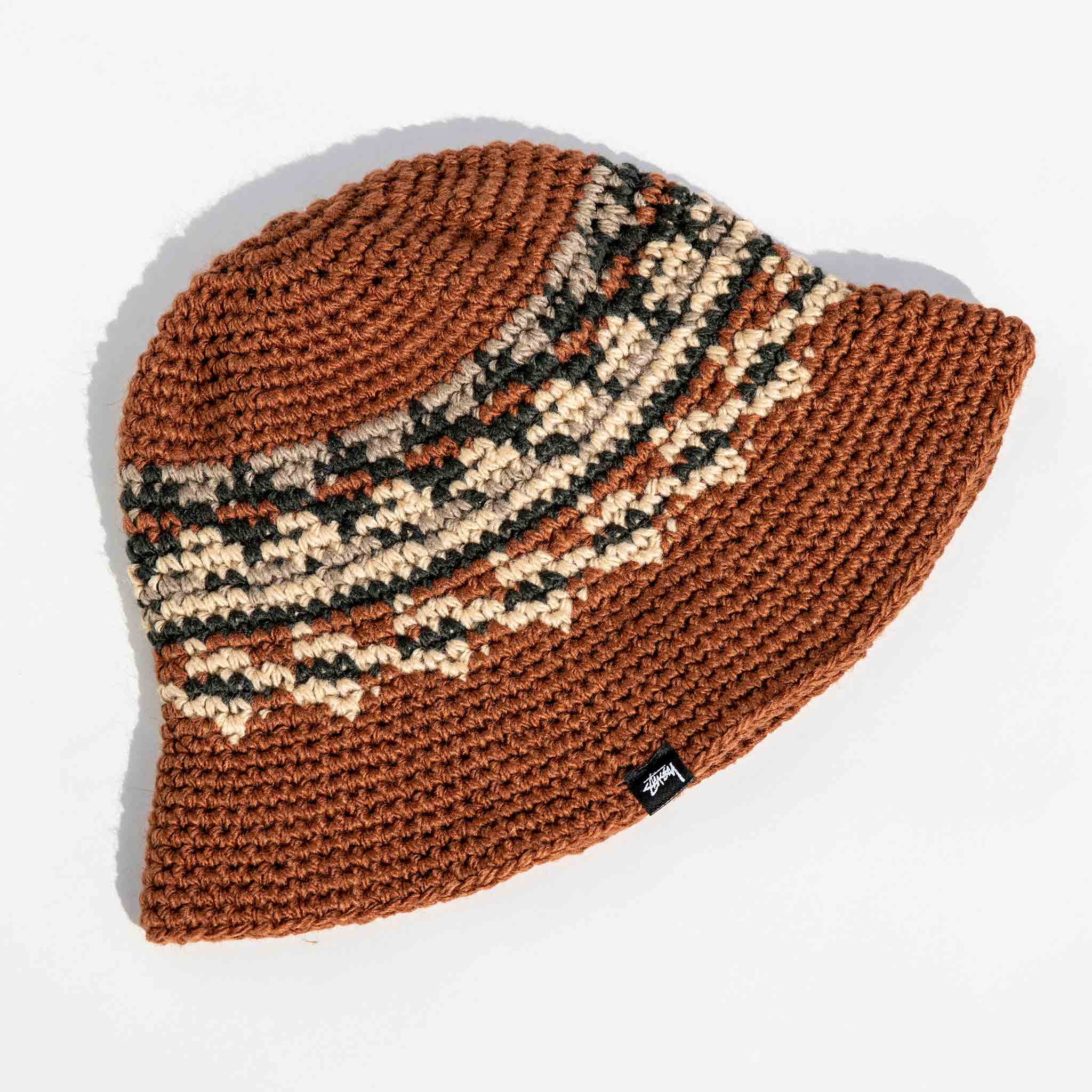 Fairisle Bucket Hat - Brown