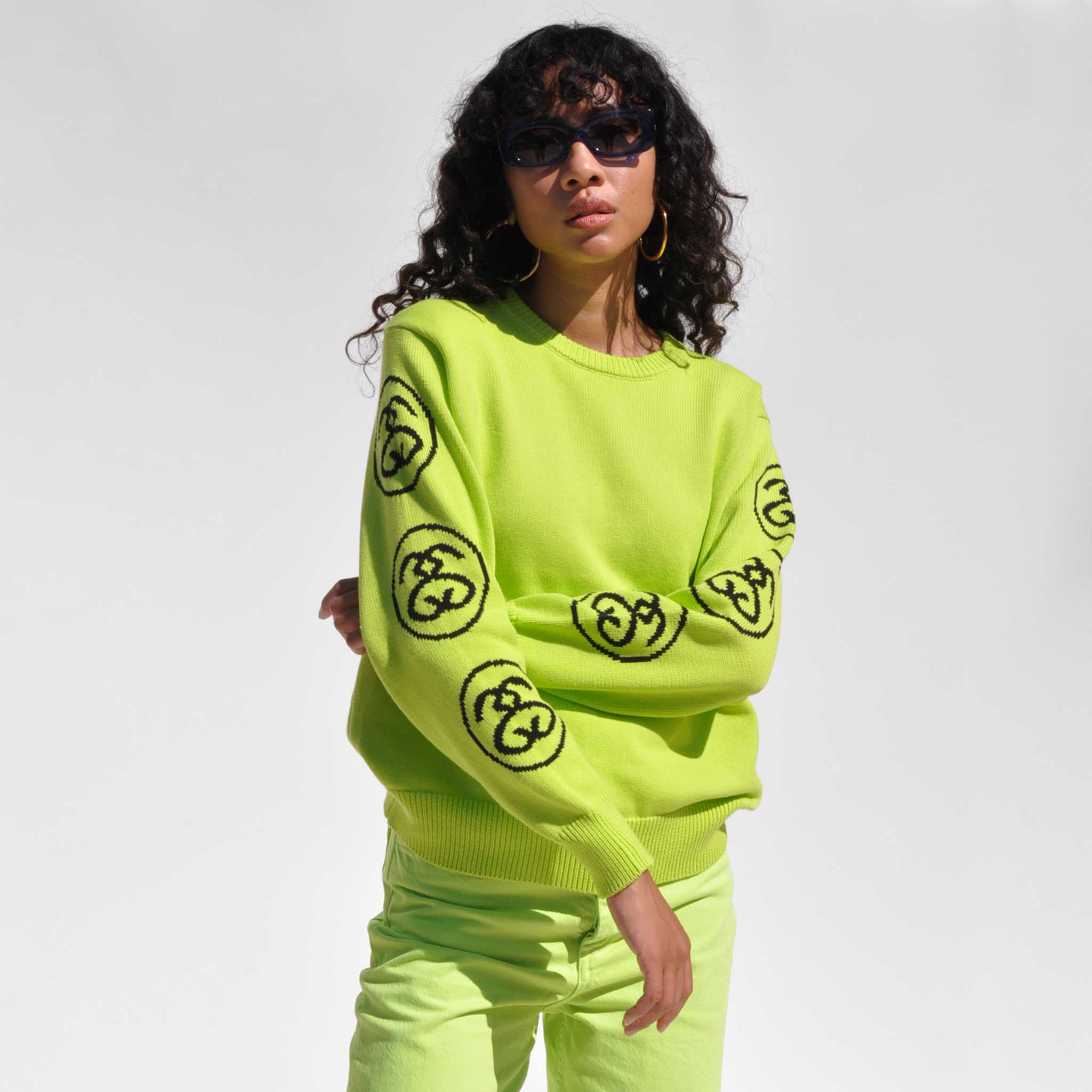 Stussy - SS Link Sweater - Lime | available at LCD