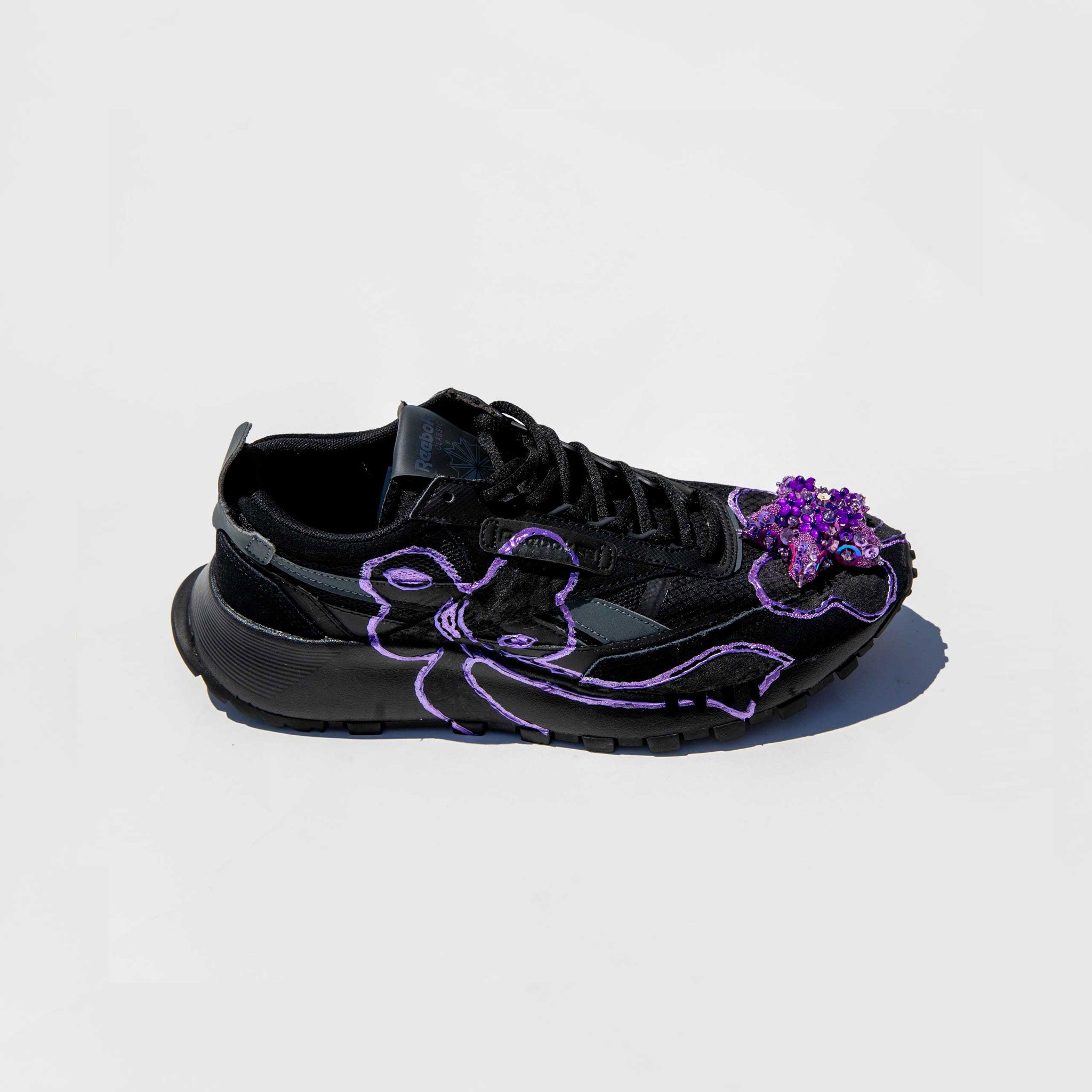Posteridad ambiente Cuatro Collina Strada - Reebok Black with Purple Sequin Toe Charm - Size 8.5  [Runway Sample] | available at LCD