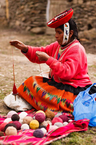 SPINNING IS THE MOST TIME-CONSUMING OF THE WEAVING PROCESS