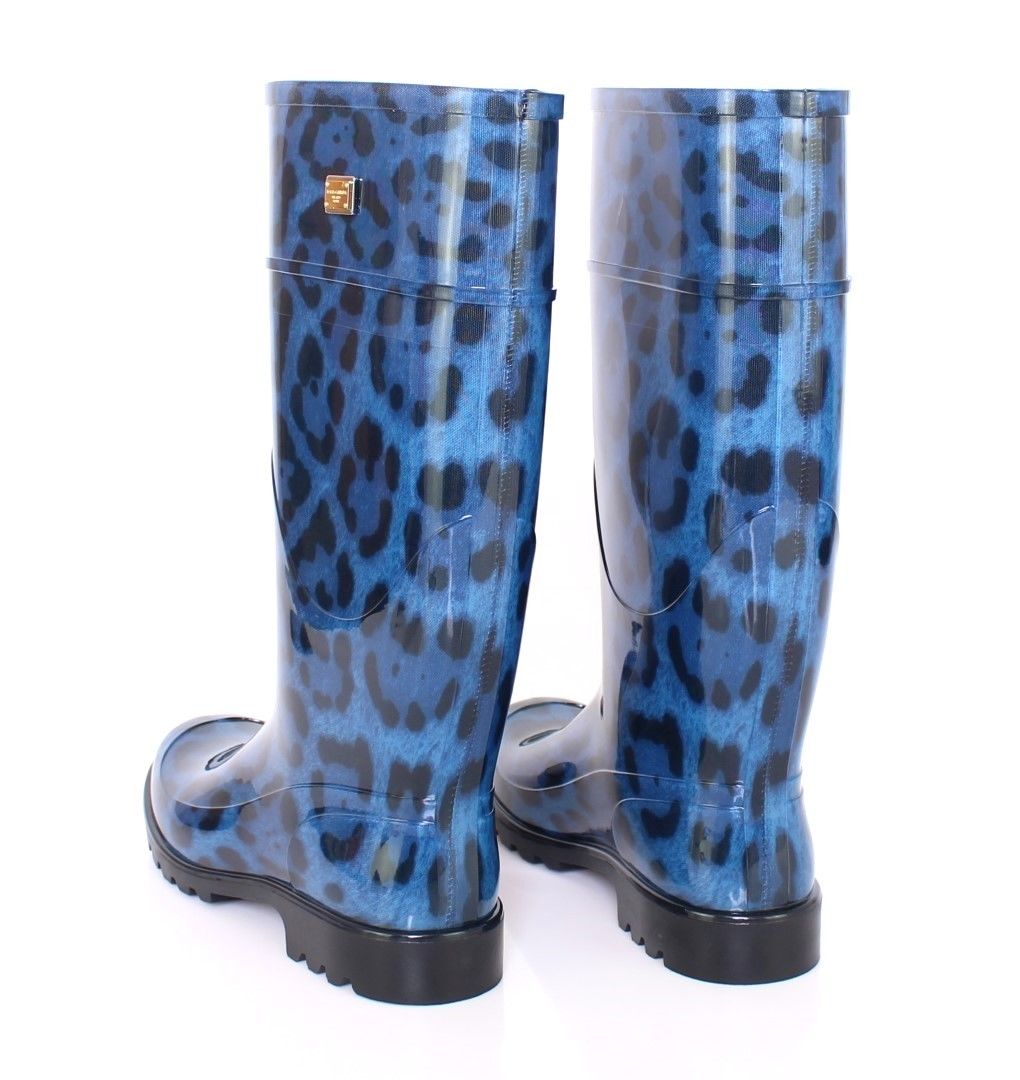 blue leopard boots