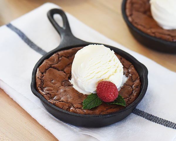 Ina's Skillet Brownie in our Mini Cast Iron Skillets