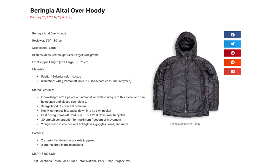 Altai Over Hoody - Blister Report