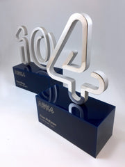 custom award trophy made form numbers 