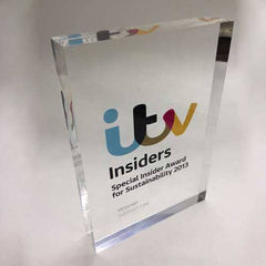 itv clear acrylic plaque 