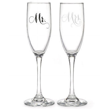 Mr and Mrs Champagne Flute Set