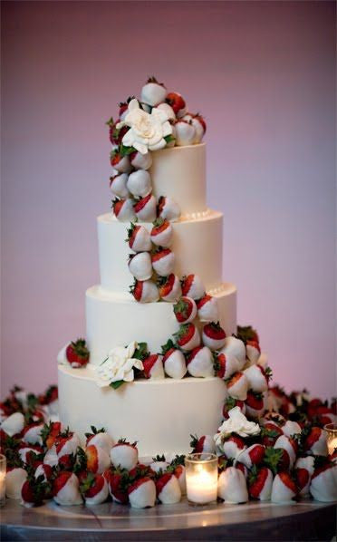 White Chocolate Dipped Strawberry Wedding Cake