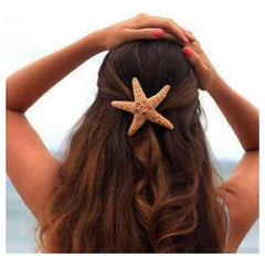 Orange Starfish Beach Wedding Hair Accessory