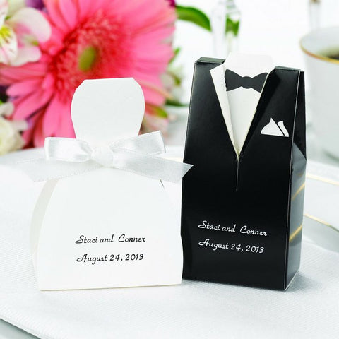 Bride and Groom Tux and Gown Favor Box
