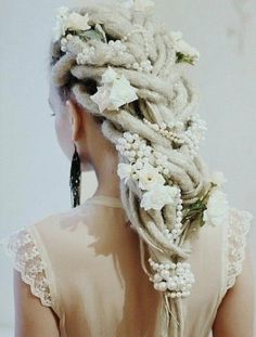 Bride's Dread Locs with Flowers