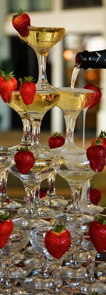 Champagne Tower with Strawberries