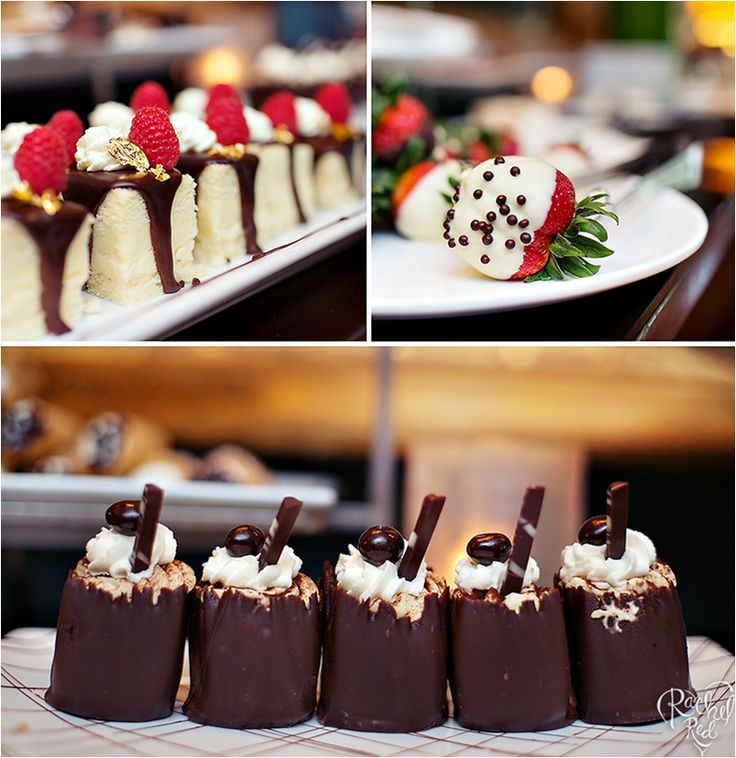Chocolate dessert cups from Boston's Four Seasons Hotel wedding catering menu.