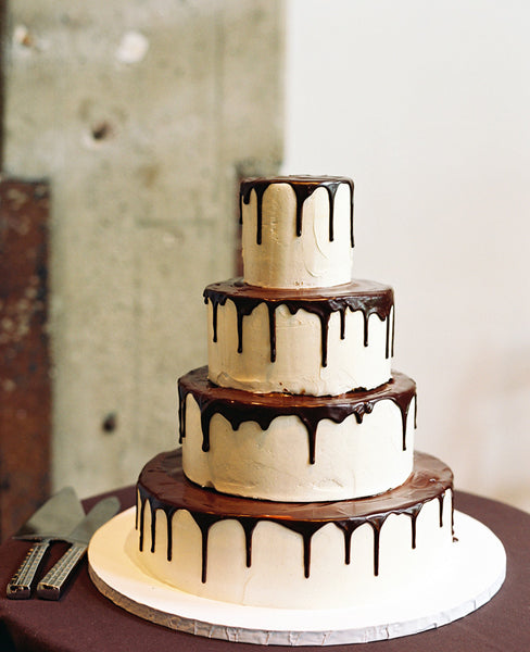 Chocolate Sauce Drip Wedding Cake