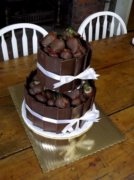 Chocolate Bark and Strawberry Wedding Cake