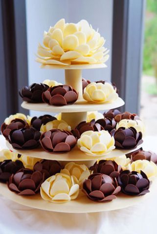 3 Chocolate Wedding Cake Flower Tower
