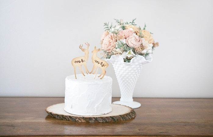 Deer Wooden Wedding Cake Design