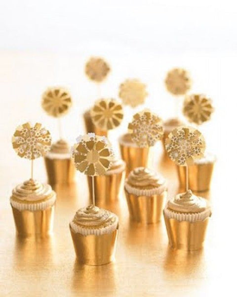 Gold Cupcakes with Gold Frosting