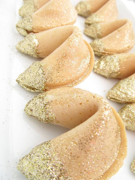 Fortune Cookies with Gold Glitter