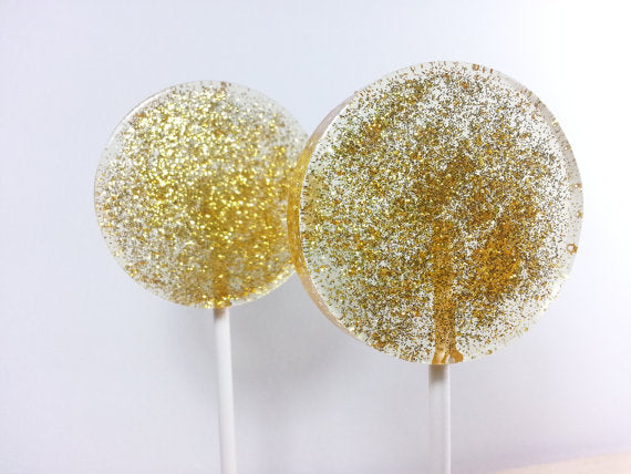 Gold Glitter Lollipops