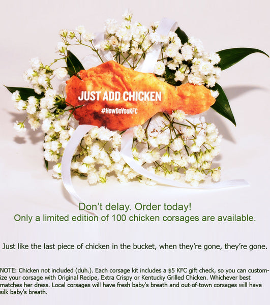 KFC Fried Chicken Leg Wedding Prom Date Corsage