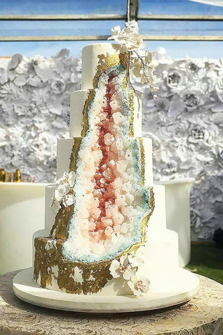 Pastel Geode Wedding Cake