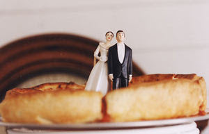 Pizza Bride and Groom Wedding Cake Topper