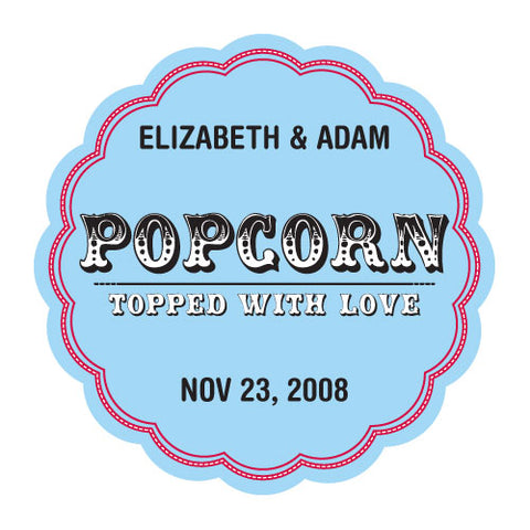 Personalized Popcorn Box Sticker