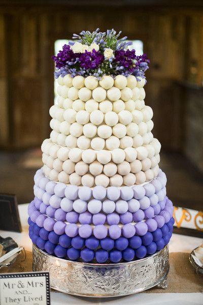 Ombre Cake Pop Style Purple Wedding Cake