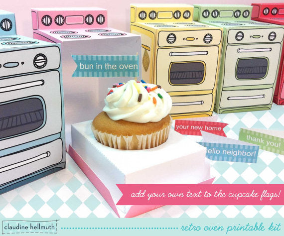 ETSY Retro Oven Cupcake Box