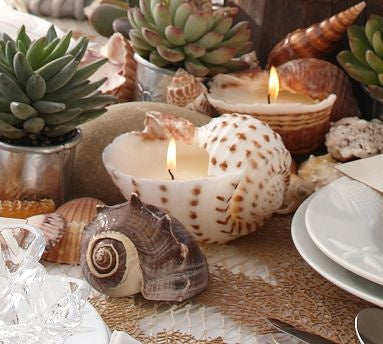 Beach Wedding Seashell Candles