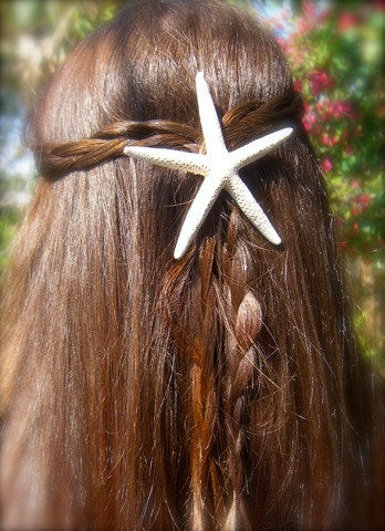 White Starfish Beach Wedding Hair Accessory